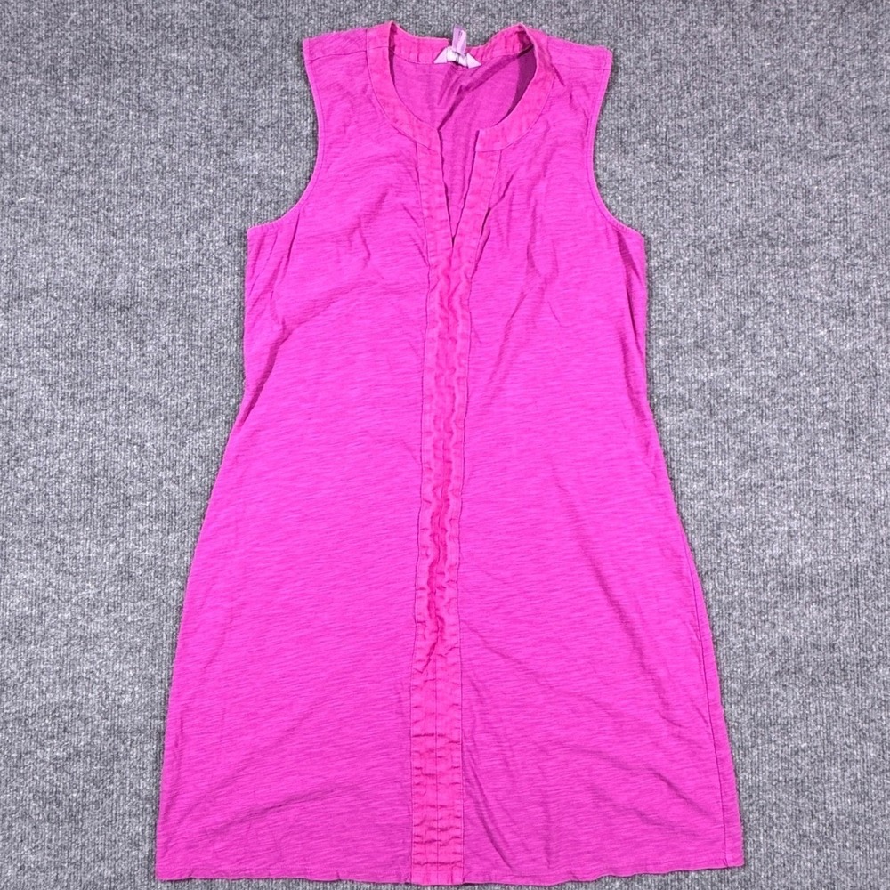 Tommy Bahama Womens Pink/Purple Slub Knit Sleeveless Split Neck Shift Dress Med‎